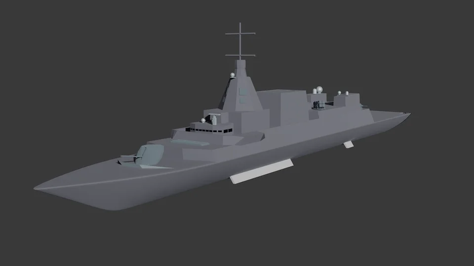 Render of Canadian Navy Destroyer