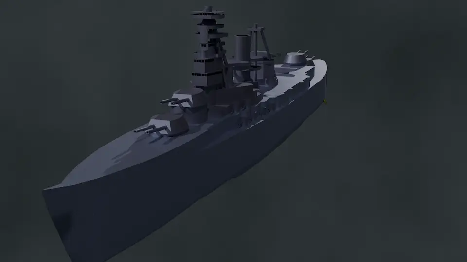 render of World war 2 battleship Nagato
